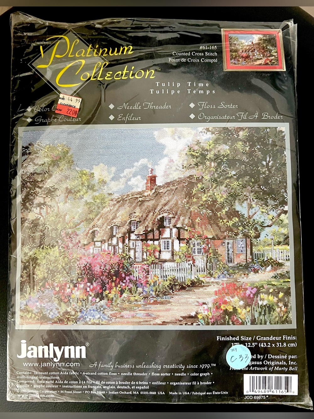Janlynn Platinum Collection Tulip Time Counted Cross Stitch Kit 2001 USA